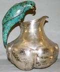 090351 CASTILLO MEXICAN SILVERPLATE  TURQ PITCHER