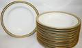 090333 T  V LIMOGES PORCELAIN SOUP PLATES 11 C1910