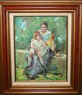 082255 ELIZABETTA ZANELLI OIL MOTHER WCHILD ON LAP