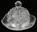 081396 CUT GLASS DOME ON UNDERPLATE H6