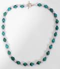 080271 STERLING TURQUOISE  MOONSTONE NECKLACE
