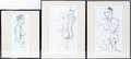 072275 GEORGE BOOTH CHARCOAL DRAWINGS FIGURE STUDIES