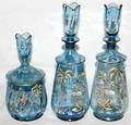 071383 VICTORIAN BLUE GLASS POWDER JAR  COLOGNES