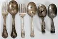071367 STERLING BABY SPOONS  FORKS SIX