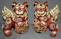 070258 CHINESE PORCELAIN FOO DOGS PAIR H18