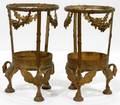 070243 BRONZE PLANTER STANDS PAIR H63 DIA38