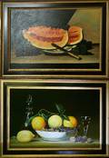 062280 PEALE OILS ON BOARD STILL LIFES W FRUIT