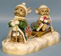 063131 CONNOISSEUR BISQUE FIGURE MOUSE OPEN SLEIGH