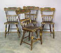 Set of 4 Pennsylvania painted plank seat chairs