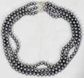 050330 78MM GRAY PEARL  STERLING SILVER NECKLACE