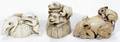 050305 JAPANESE CARVED IVORY NETSUKE FIGURES
