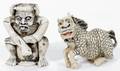050304 JAPANESE CARVED IVORY NETSUKE FIGURES TWO