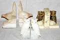090376 ONYX  MARBLE FIGURAL BOOKENDS C1930
