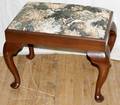 082302 AMERICAN WALNUT UPHOLSTERED STOOL C1950