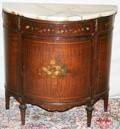 082270 JOHNSON H JOHNSON MAHOGANY DEMILUNE COMMODE