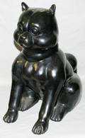 082264 AFTER BOTERO BRONZE SCULPTURE OF A SEATED DOG