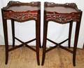 080334 MAHOGANY LAMP TABLES PAIR H28 W16 D16