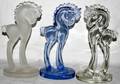 071397 ART DECO GLASS HORSE BOOKENDS THREE H115