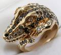 062320 14K YELLOW GOLD MANS CROCODILE STYLE RING