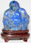 061403 CHINESE CARVED LAPIS FIGURE OF BUDDHA H23