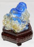 061402 CHINESE CARVED LAPIS LAZULI BUDDHA C1950