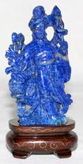 061396 CHINESE CARVED LAPIS FIGURE OF A WOMAN