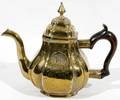 051421 ANTIQUE BRASS TEAPOT 18TH C H75