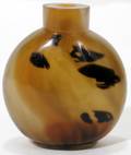 051411 CHINESE BROWN  BLACK AGATE SNUFF BOTTLE