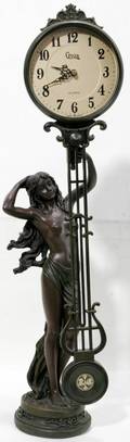 050353 CROSA SPELTER PARTIAL NUDE WCLOCK C1960