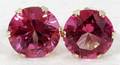 050346 14K YELLOW GOLD  PINK TOPAZ PIERCED EARRING