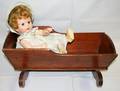 091444 DOLL  WOODEN CRADLE TWO PIECES