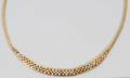 082305 ITALIAN 14K GOLD TRICOLORED NECKLACE L16