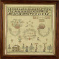 English silk on linen sampler dated 1835