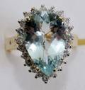 072329 5CT AQUAMARINE  5CT DIAMOND RING