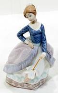 072343 LLARDO PORCELAIN GIRL WUMBRELLA SIGNED