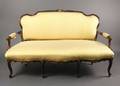 Louis XV Style Settee w Yellow Silk Upholstery