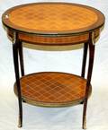 061437 FRENCH STYLE INLAID TABLE W METAL MOUNTS