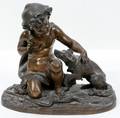 060446 CONTEMPORARY UNSIGNED BRONZE SCULPTURE CHILD