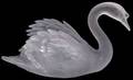 063223 DAUM PINK CRYSTAL FIGURE OF SWAN H98 L18