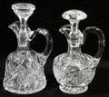 052401 CUT GLASS CRUETS TWO H6  68