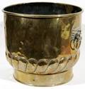 052367 ANTIQUE ENGLISH BRASS BUCKET H113 W118