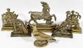 051440 ANTIQUE BRASS FIGURAL DESK WEIGHTS SIX