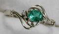 050404 14K WHITE GOLD 4CT EMERALD  DIAMOND RING