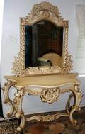042323 ITALIAN ROCOCO STYLE CONSOLE  MIRROR