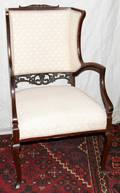072376 ENGLISH MAHOGANY WINGBACK ARMCHAIR C1920