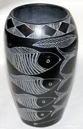 071487 NAVAJO BLACK POTTERY VASE H10