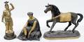 070364 EUROPEAN SPELTER FIGURES HORSE WOMAN KNIGHT