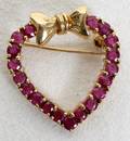 062406 14K GOLD RUBY PENDANT  BROOCH H1