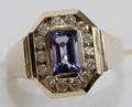 062403 7CT GENUINE TANZANITE  DIAMOND RING