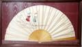 061481 HANDPAINTED SILK FAN C1900 FRAMED L24